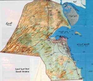 خريطة الكويت تضاريس
