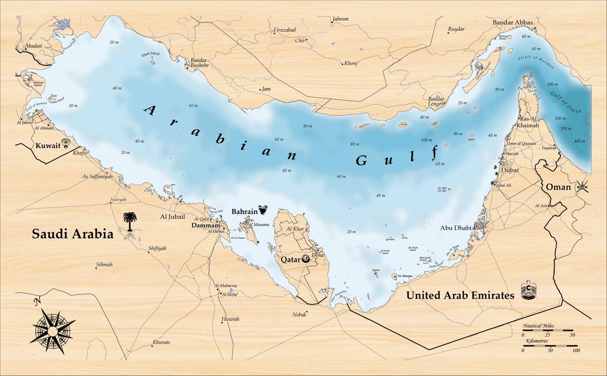 خريطة دول الخليج العربي قديما