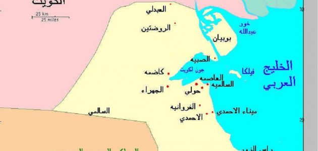 خريطة مناطق الكويت موقع محتويات