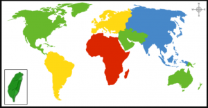 خريطة العالم بالألوان