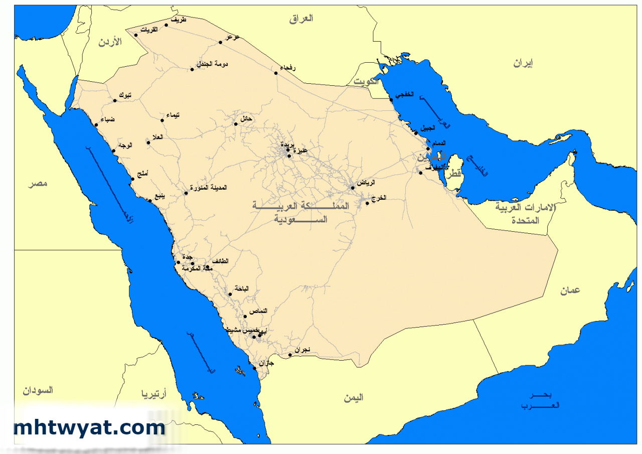 خريطة السعودية كاملة 