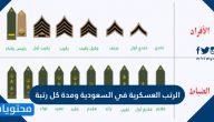 الرتب العسكرية في السعودية ومدة كل رتبة