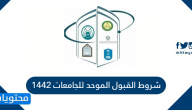 شروط القبول الموحد للجامعات 1442
