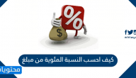 كيف احسب النسبة المئوية من مبلغ