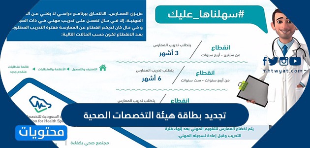 تجديد بطاقة هيئة التخصصات الصحية في المملكة العربية السعودية موقع محتويات