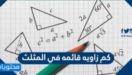كم زاوية قائمة في المثلث