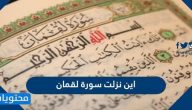 اين نزلت سورة لقمان