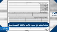 تحميل نموذج سيرة ذاتية باللغة العربية فارغ جاهز للتحميل والتعديل word