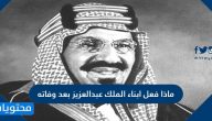 ماذا فعل ابناء الملك عبدالعزيز بعد وفاته