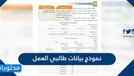 نموذج بيانات طالبي العمل .. كيفية التقدم للوظائف الحكومية في منظومة جدارة