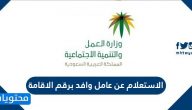 رابط وطريقة الاستعلام عن عامل وافد برقم الاقامة مكتب العمل 1447