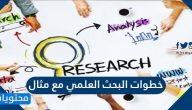 خطوات البحث العلمي مع مثال توضيحي