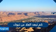 كم تبعد العلا عن تبوك