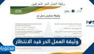 وثيقة العمل الحر قيد الانتظار .. شروط استخراج وثيقة العمل الحر