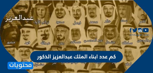 كم عدد ابناء الملك عبدالعزيز الذكور والإناث وما هي أسماءهم موقع محتويات