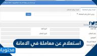 استعلام عن معاملة في الامانة