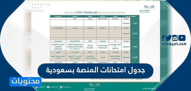 جدول امتحانات المنصة بسعودية وطريقة الدخول للإمتحان