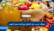 فوائد شرب خل التفاح مع الماء قبل النوم