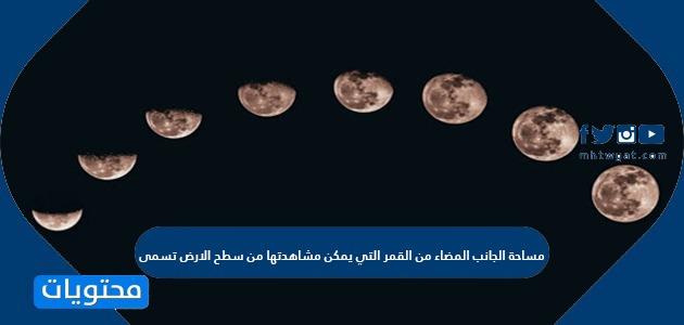 مساحة الجانب المضاء من القمر التي يمكن مشاهدتها من سطح الارض تسمى موقع محتويات