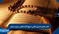 اذكر بعض السور التي خصها الله تعالى بمزيد فضل