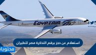استعلام عن حجز برقم التذكرة مصر للطيران