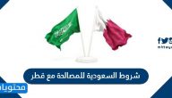 شروط السعودية للمصالحة مع قطر 2021