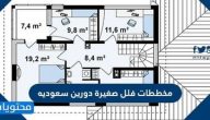 مخططات فلل صغيرة دورين سعودية جاهزة
