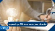 مشروعات صغيرة مربحة بنسبة 300 في السعودية