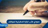 نموذج طلب اجازة اضطرارية لموظف جاهز للتعبئة والطباعة