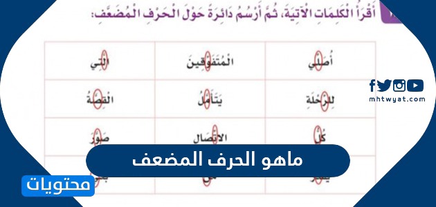 ما هو الحرف المضعف في اللغة العربية وأحكامه