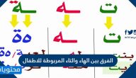 الفرق بين الهاء والتاء المربوطة للاطفال