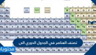 تصنف العناصر في الجدول الدوري الى