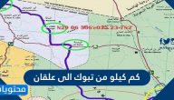 كم كيلو من تبوك الى علقان