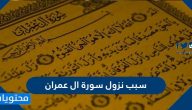 سبب نزول سورة ال عمران