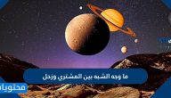 ما وجه الشبه بين المشتري وزحل وما الفرق بينهما