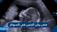 متى يبان الجنين في السونار