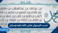 نسب الرسول صلى الله عليه وسلم كاملا
