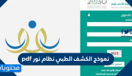 نموذج الكشف الطبي نظام نور pdf