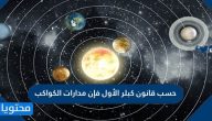 حسب قانون كبلر الأول فإن مدارات الكواكب
