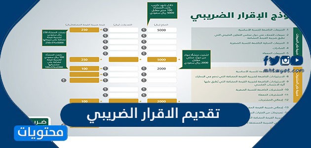 طريقة تقديم الاقرار الضريبي للقيمة المضافة إلكترونياً في السعودية 2021