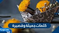كلمات جميلة وقصيرة مكتوبة وبالصور