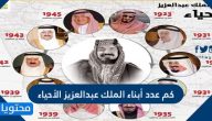 كم عدد أبناء الملك عبدالعزيز الأحياء