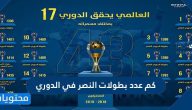 كم عدد بطولات النصر في الدوري