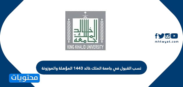 نسب القبول في جامعة الملك خالد 1443 المؤهلة والموزونة