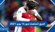 الفرق المتاهله لدور 16 يورو 2021