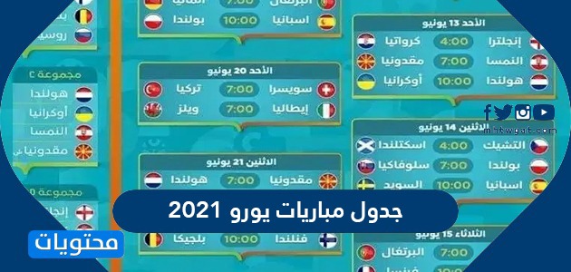 مباريات امم اوروبا 2021