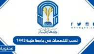 نسب التخصصات في جامعة طيبة 1447