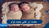 حلمت ان اختي جابت توأم للعزباء والمتزوجة