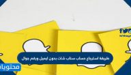 طريقة استرجاع حساب سناب شات بدون ايميل ورقم جوال