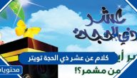كلام عن عشر ذي الحجة تويتر